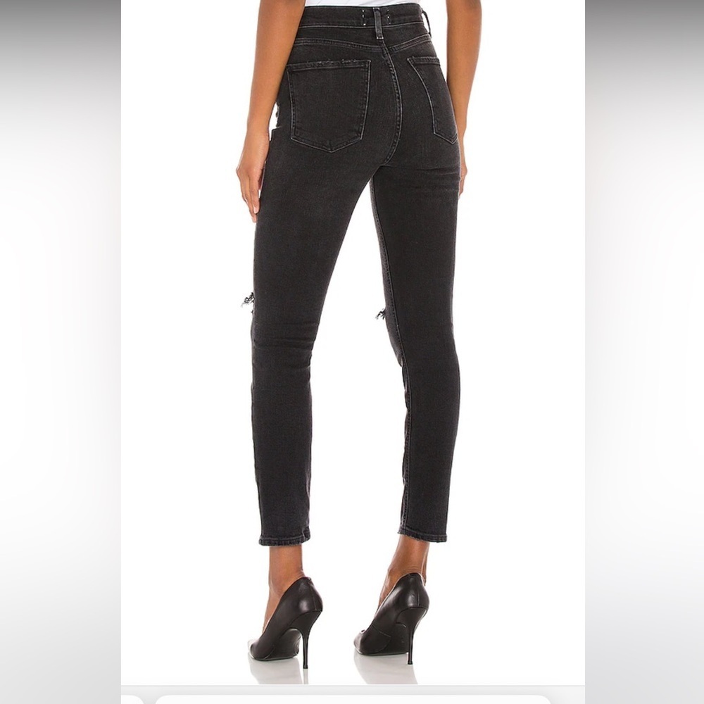 Agolde Nico High Rise Slim Straight Denim Jeans Distressed In Cassette  Sz 24 - Picture 3 of 12